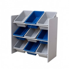 Raft Organizator pentru Jucarii - 60 x 64 x 26,5 cm - Albastru, Gri