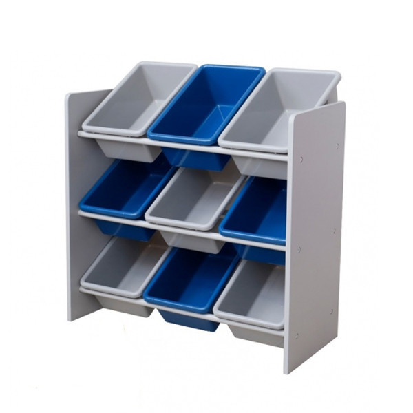 Raft Organizator pentru Jucarii - 60 x 64 x 26,5 cm - Albastru, Gri