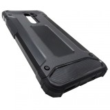 Husa Armor Carbon plastic + silicon neagra pentru Xiaomi Redmi 9