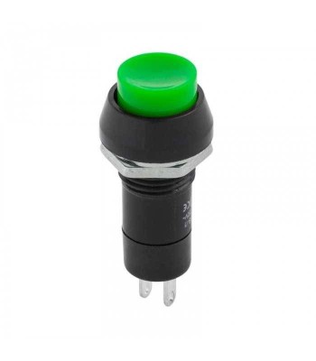 Intrerupator 1A 230VAC PBS 11A ON-OFF verde cu retinere rotund foto
