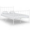 Cadru Pat Metalic Gossi, Alb, 120x200 cm, Robust si Durabil, Suport Lamele Inclus
