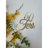 Topper din plexiglas auriu,cu textul Feri