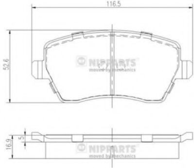 Set placute frana,frana disc RENAULT MODUS / GRAND MODUS (F/JP0) (2004 - 2016) NIPPARTS J3601085