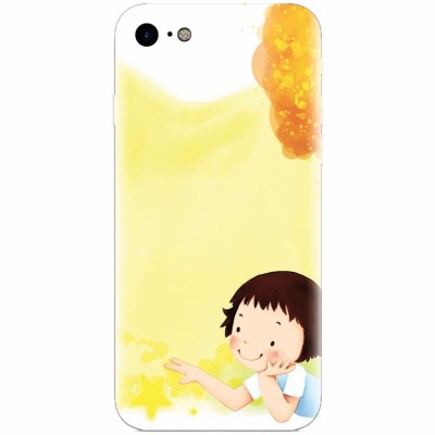 Husa silicon pentru Apple Iphone 6 / 6S, Child Autumn Paint Hd foto