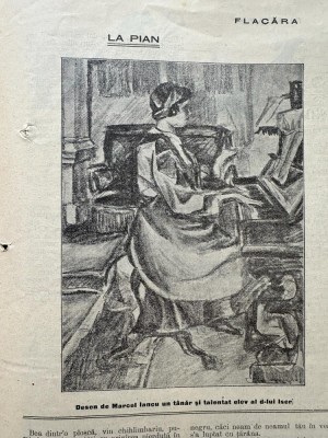 Marcel Iancu Janco debut publicistic revista Flacara 1912 &amp;quot;La Pian&amp;quot; foto