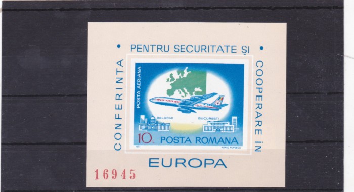 Romania.1977 Conferinta ptr. securitate si cooperare Belgrad-Bl. nedant. MNH