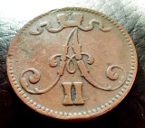 FINLANDA - IMPERIUL TARIST - 5 Pennia 1867 - Alexander I - Cupru