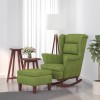 VidaXL Scaun balansoar picioare din lemn/taburet verde deschis catifea