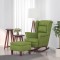 vidaXL Scaun balansoar picioare din lemn/taburet verde deschis catifea