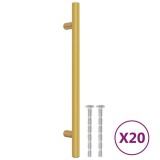 Manere de dulap, 20 buc., auriu, 160 mm, otel inoxidabil