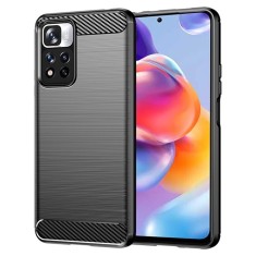 Husa Xiaomi Redmi Note 11 Pro+ 5G Techsuit Carbon Silicone, negru foto