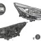 Far Ford S-Max, 10.2015-, fata, Dreapta, cu LED daytime running light; H7+H7+LED; electric; negru; cu motor; cu becuri; cu LED control unit;