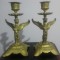 Doua sfesnice sub forma de heruvimi// bronz dore