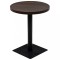 vidaXL Masă bistro, MDF și oțel, rotundă, 60x75 cm, Cenușiu &icirc;nchis