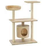 Cumpara ieftin Ansamblu pentru pisici cu stalpi din funie de sisal, 95 cm Bej