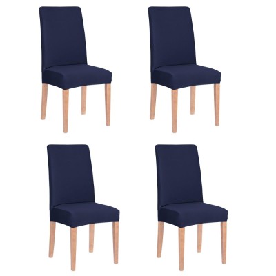 Set 4 huse universale pentru scaun, marime universala, poliester si spandex, 45 x 60 cm, bleumarin Household NewTrend foto