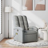 VidaXL Fotoliu de masaj rabatabil, gri deschis, textil
