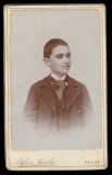 Tanar cca 1900 Foto cabinet Atelier Aurelia Braila fotografie studio carton gros