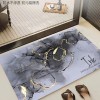 Covor de baie universal ZYTEQ®️, din diatom, absorbant, antiderapant, design rulabil pentru depozitare usoara, 40x60 cm, gri cu auriu