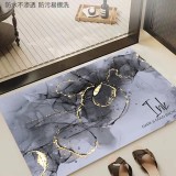 Covor de baie universal ZYTEQ&reg;️, din diatom, absorbant, antiderapant, design rulabil pentru depozitare usoara, 40x60 cm, gri cu auriu