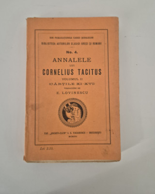 Carte veche 1916 Tacitus Anale volum doi Traducere E Lovinescu foto