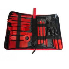 Set 19 trusa chei demontare interior auto, cu geanta de depozitare, plastic tapiterie de indepartare a instalatiei, pentru panou de bordura usa audio