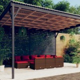 Gossi set mobilier de gradina cu perne, 10 piese, maro, poliratan