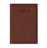 Agenda Dakota A5, datata, hartie ivory, coperta maro inchis