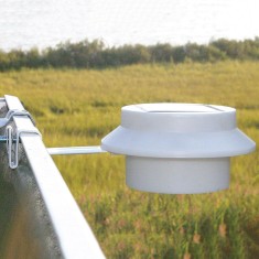 Lampa LED solara pentru jgheab sau gard, alba, set de 2 buca?i foto