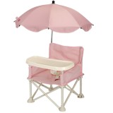 Scaun de Masa pentru Bebelusi si Copii, Flippy, Tavita si Husa Detasabile, Multifuncțional, Stabil, Centura de Siguranta, Cos de Depozitare, Roz, cu U
