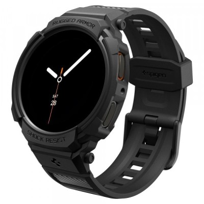 Husa Spigen Rugged Armor Pro pentru Samsung Galaxy Watch8 40mm, Neagra Mata foto