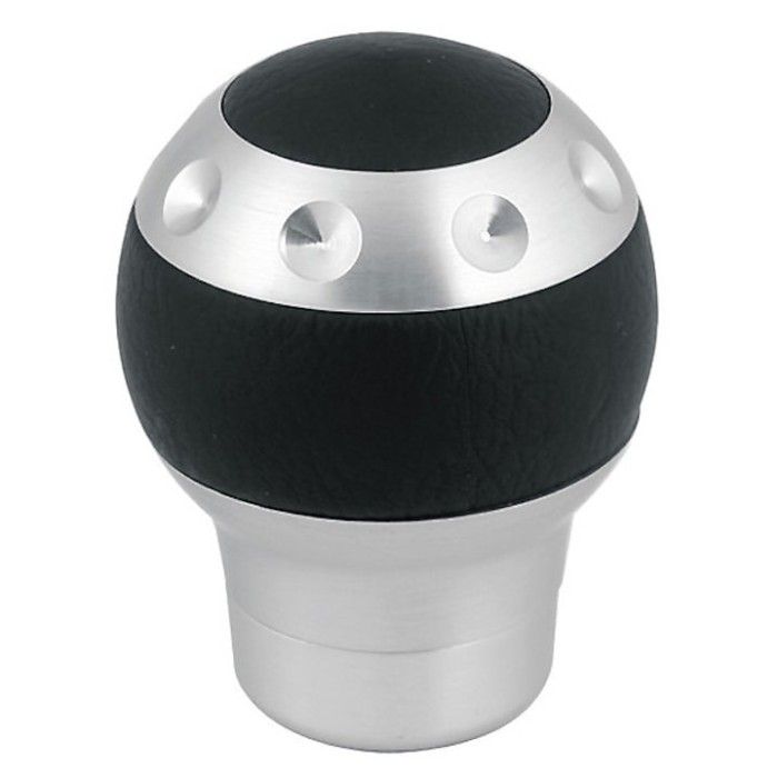 Nuca schimbator viteze, Gear GT-X, Compatibil Fiat/Opel, Piele sintetica/Nichel, Negru/Argintiu