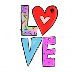 Sticker decorativ Love, Multicolor, 67 cm, 3256ST