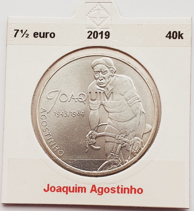 179 Portugalia 7,5 Euro 2019 Sport Heroes - Joaquim Agostinho km 902 argint