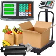 Cantar electronic comercial cu platforma 150 kg &ndash; Precizie 50 g, LCD, Functie TARA si Zero