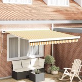 vidaXL Cortina Retractabilă Galben și alb 300 x 250 cm Stofă și Metal