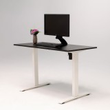 Birou reglabil electric IntelliFlex 2 motoare, controler digital cu memorie, sistem anticoliziune, cadru alb, blat negru 140x70 cm, nou