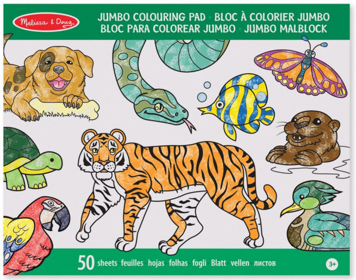 Caiet jumbo cu planse pentru colorat Animale Melissa and Doug