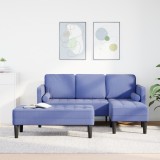 vidaXL Set canapea 2 piese cu perne Albastru jeans Țesătură