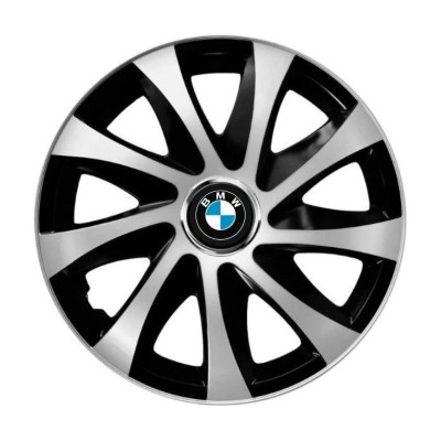 Set 4 capace roti Drift exrta silver&amp;amp;black R15 Compatibil Cu BMW foto
