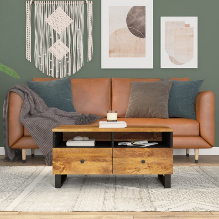 Gossi masuta de cafea, 80x54x40 cm, lemn masiv mango/lemn prelucrat
