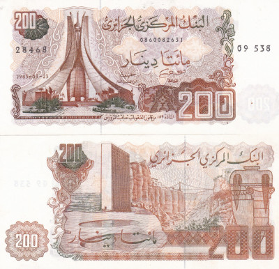 Algeria 200 Dinari 1983 UNC foto