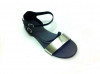 Sandale dama din piele Black and Silver Anna, 35 - 41, Argintiu