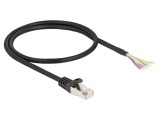 Patch cord S/FTP RJ50 - 0,5m, negru, 26AWG, triplu ecranat