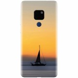 Husa silicon pentru Huawei Mate 20, Wind Sail Boat Ocean Sunset