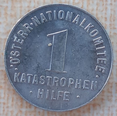 (M2044) JETON AUSTRIA - 1 KATASTROPHENHILFE (AJUTOR PT CATASTROFE) - MAI RAR foto