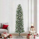 vidaXL Copac Artificial Slăb de Crăciun cu 300 LED Verde și alb 240 cm 3395322