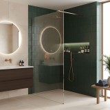 Paravan de dus Rea Flexi Transparent / Brush Copper 90