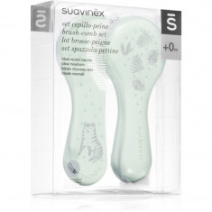 Suavinex Tigers Brush-comb Set set pentru nou-nascuti si copii Green 1 buc