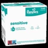 Cumpara ieftin Servetele umede Pampers Sensitive, 12 pachete x 80 servetele, 960 bucati
